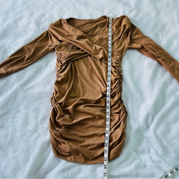 Bodycon Dress with Ruched Sides and Crossover Bust - Picture 5 of 5